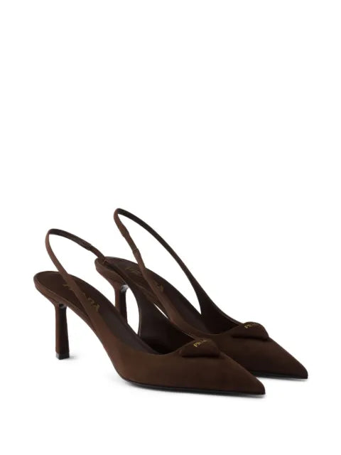 Prada suede slingback pumps