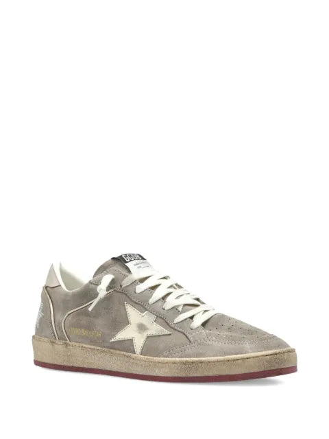 Golden Goose Ball Star suede with metallic leather star and bead lettering sneakers