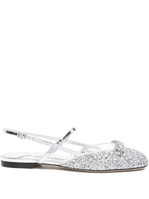 Jimmy Choo Belinda glitter-embellished slingback sandals