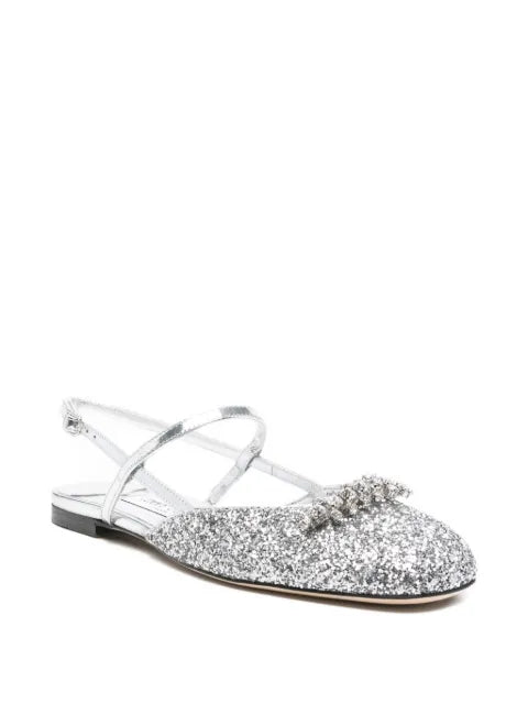 Jimmy Choo Belinda glitter-embellished slingback sandals