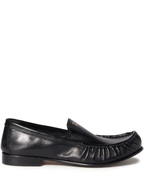 Miu Miu embossed-logo loafers