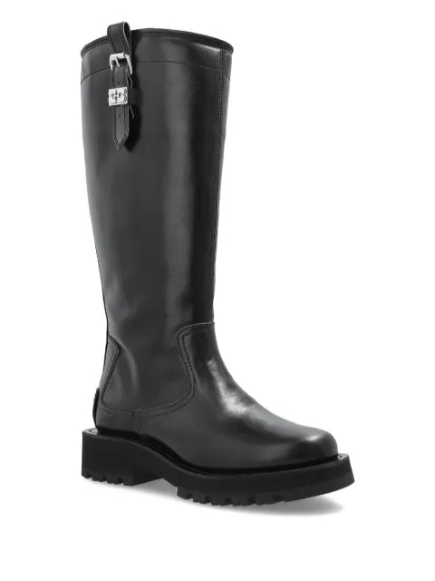 GANNI buckle-detail zipped knee-high boots