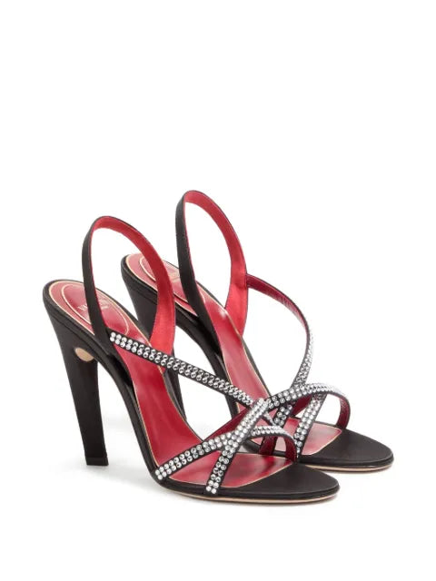 Valentino Garavani Dans Le Foyer satin sandals with crystals 105mm