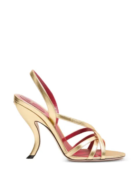 Valentino Garavani Fetishique sandals in laminated nappa 105mm