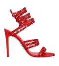René Caovilla Satin Chandelier Heeled Sandals 105
