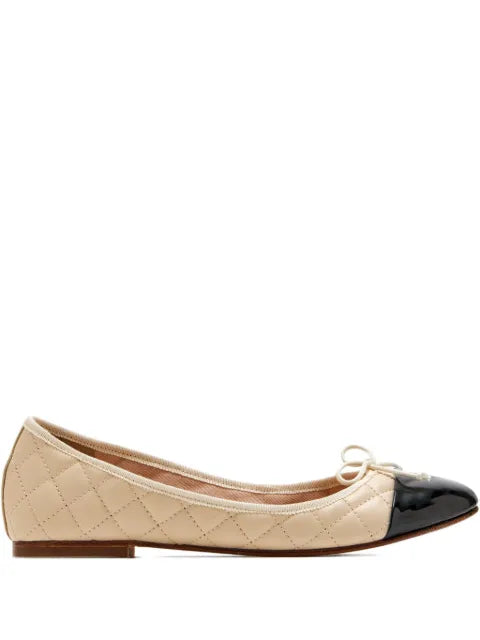 HOUSE OF BALLERINAS quilted contrasting toecap ballet flats