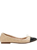 HOUSE OF BALLERINAS quilted contrasting toecap ballet flats