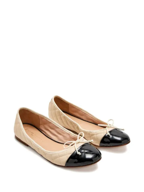 HOUSE OF BALLERINAS quilted contrasting toecap ballet flats