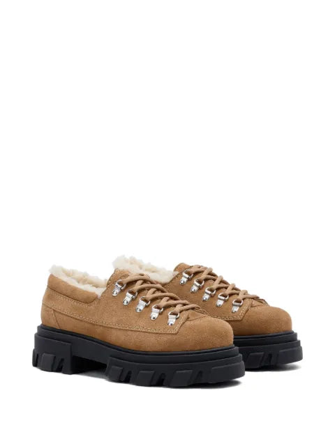 GANNI cleated suede-leather loafers