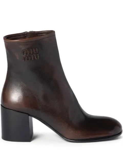 Miu Miu fumé calf booties