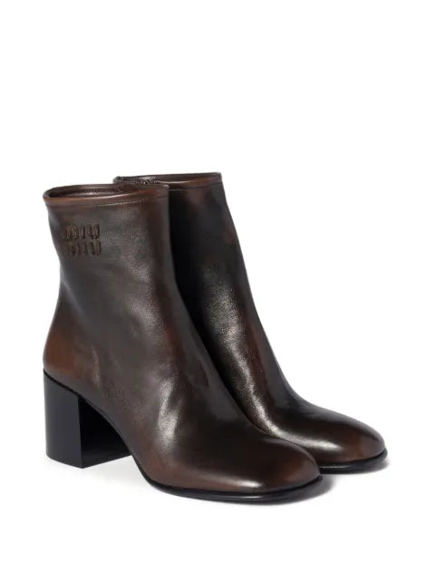 Miu Miu fumé calf booties