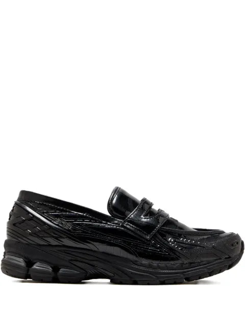 New Balance crocodile-effect slip-on sneakers