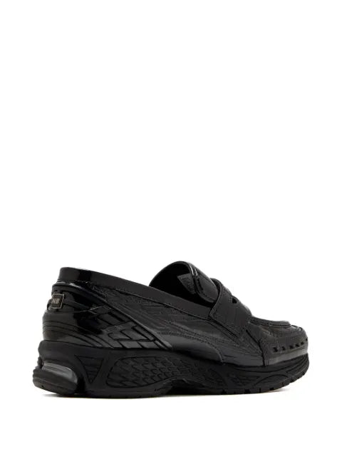 New Balance crocodile-effect slip-on sneakers