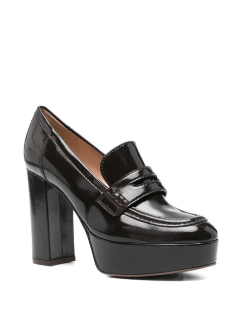 Gianvito Rossi 100mm patent-leather platform loafers