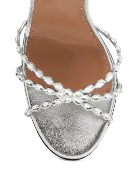 Aquazzura 105mm Love Struck crystal-embellished sandals