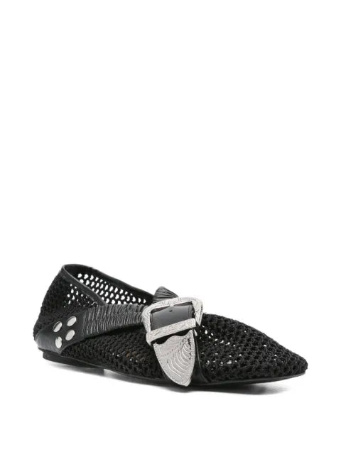 Toga Pulla buckle-detail mesh-detail flats
