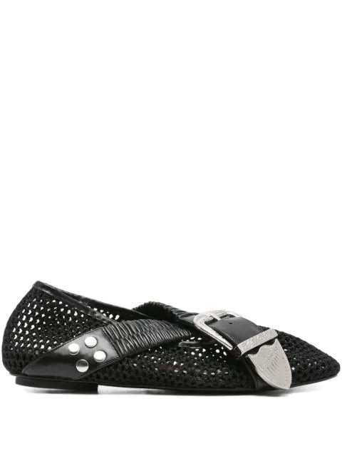 Toga Pulla buckle-detail mesh-detail flats