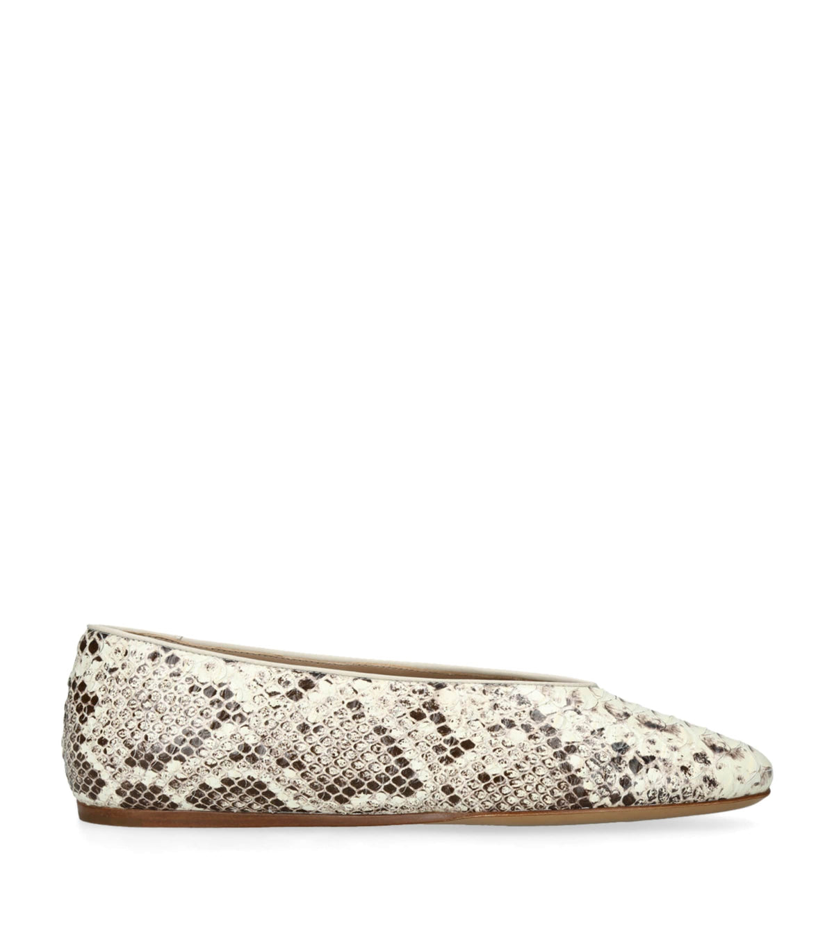 Le Monde Beryl Snakeskin-Effect Regency Ballet Flats