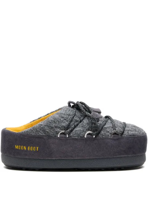 Moon Boot x Guest In Residence EVX grey knit mules