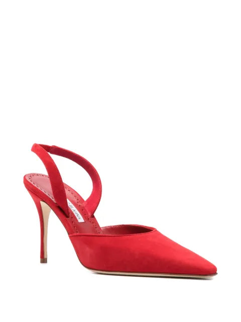 Manolo Blahnik Borelapla suede slingback pumps