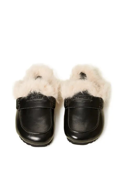 TWINSET faux-fur mules