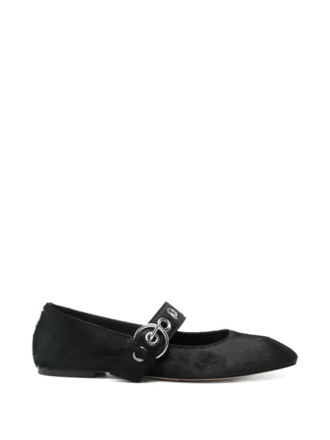 Aeyde Uma eyelet ponyhair ballerinas