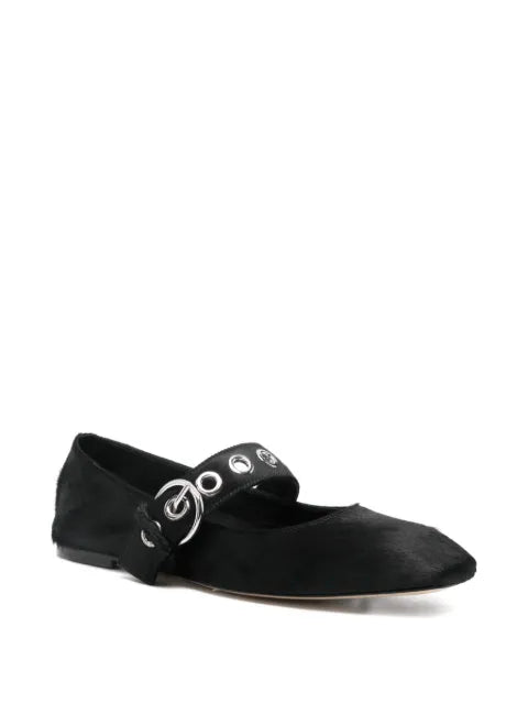 Aeyde Uma eyelet ponyhair ballerinas