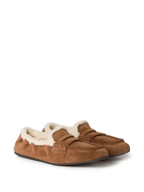 Miu Miu logo-detail suede loafers