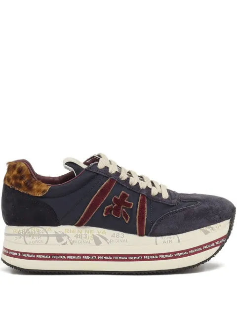 Premiata leopard-print suede sneakers