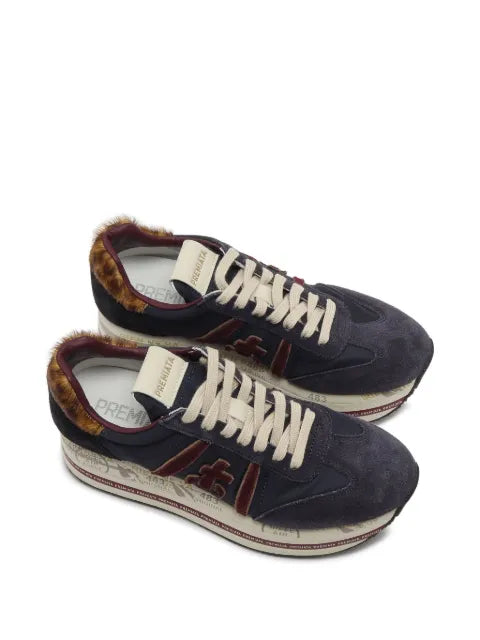 Premiata leopard-print suede sneakers