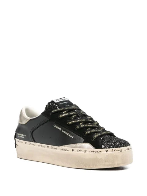Crime London glitter-panel platform sneakers