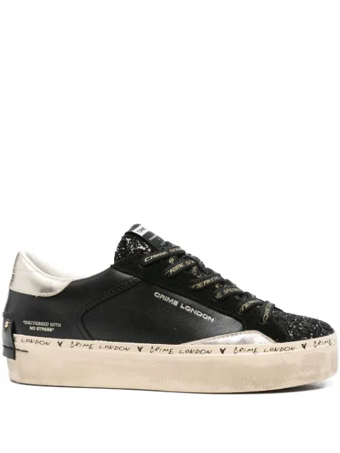 Crime London glitter-panel platform sneakers