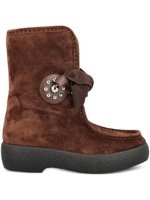 Valentino Garavani bow-embellished suede boots