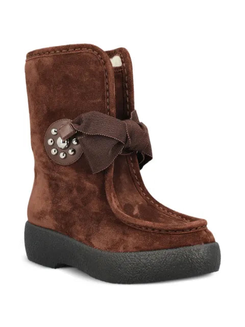 Valentino Garavani bow-embellished suede boots