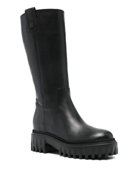 Hogan leather mid-calf boots