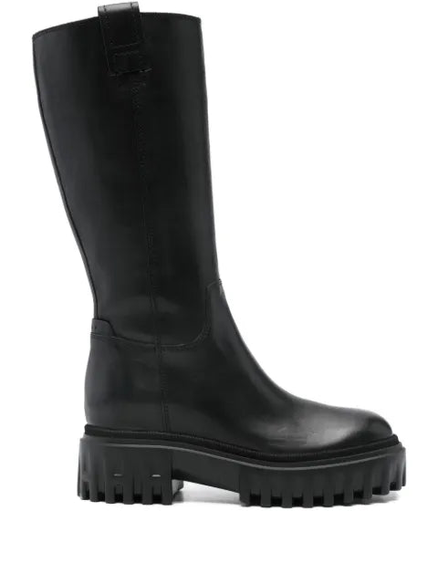 Hogan leather mid-calf boots