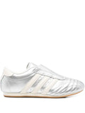 adidas three-stripe metallic-leather sneakers