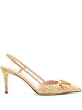 Valentino Garavani VLogo signature slingback pumps in cloqué jacquard fabric 80mm