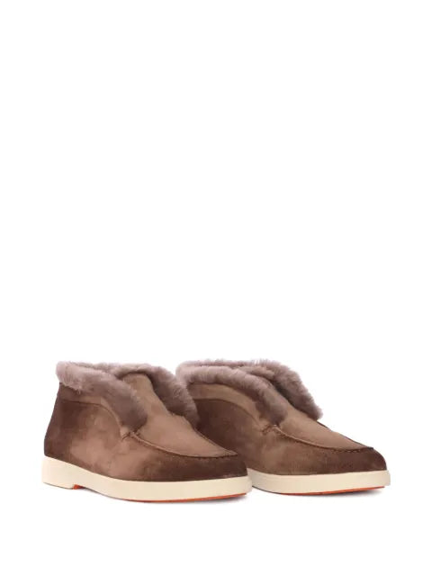 Santoni fur-trimmed suede boots