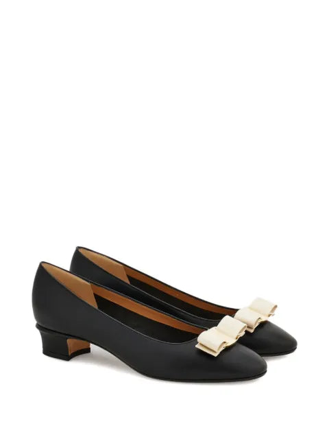 Ferragamo Vara bow-detail block-heel pumps