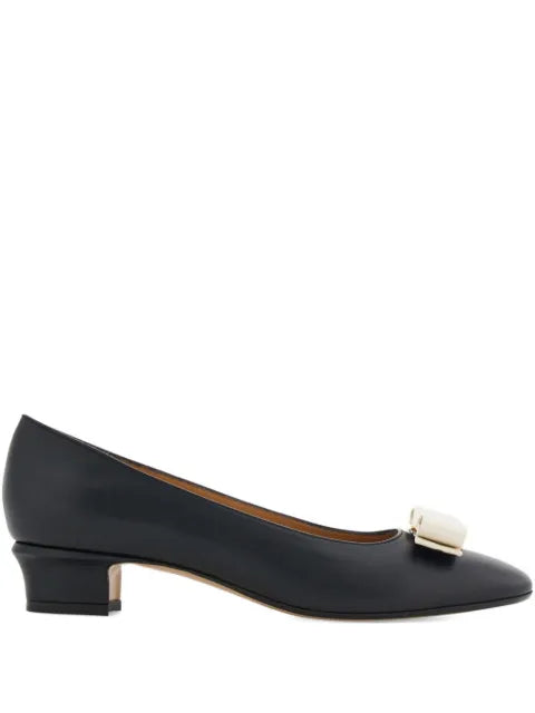 Ferragamo Vara bow-detail block-heel pumps