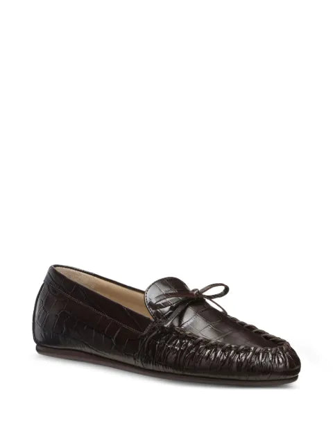 Stuart Weitzman bow embossed loafers
