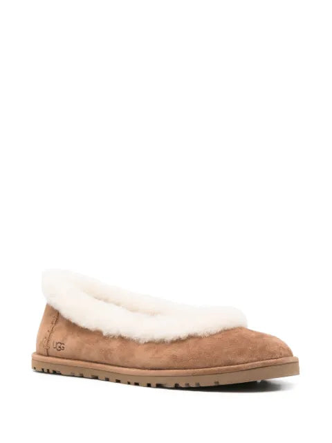 UGG shearling-trim suede ballet flats