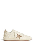 Golden Goose Ball Star trainers in white leather with crystal star and metallic heels tab