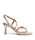 Maje Metallic Leather Heeled Sandals 70