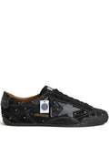 Golden Goose True-Star trainers in black suede with Swarovski crystals and black leather star