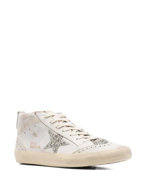 Golden Goose Mid Star glitter-patch sneakers