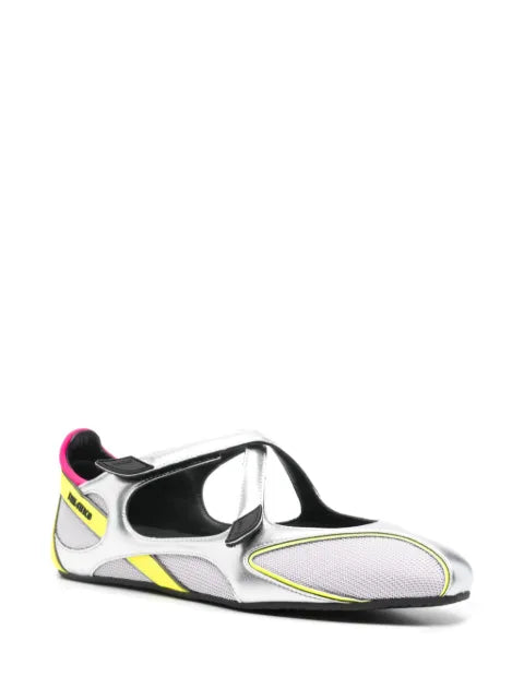 The Attico Floor 01 holographic ballet flats