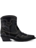 GANNI low shaft embroidered western boots