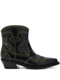 GANNI low shaft embroidered western boots